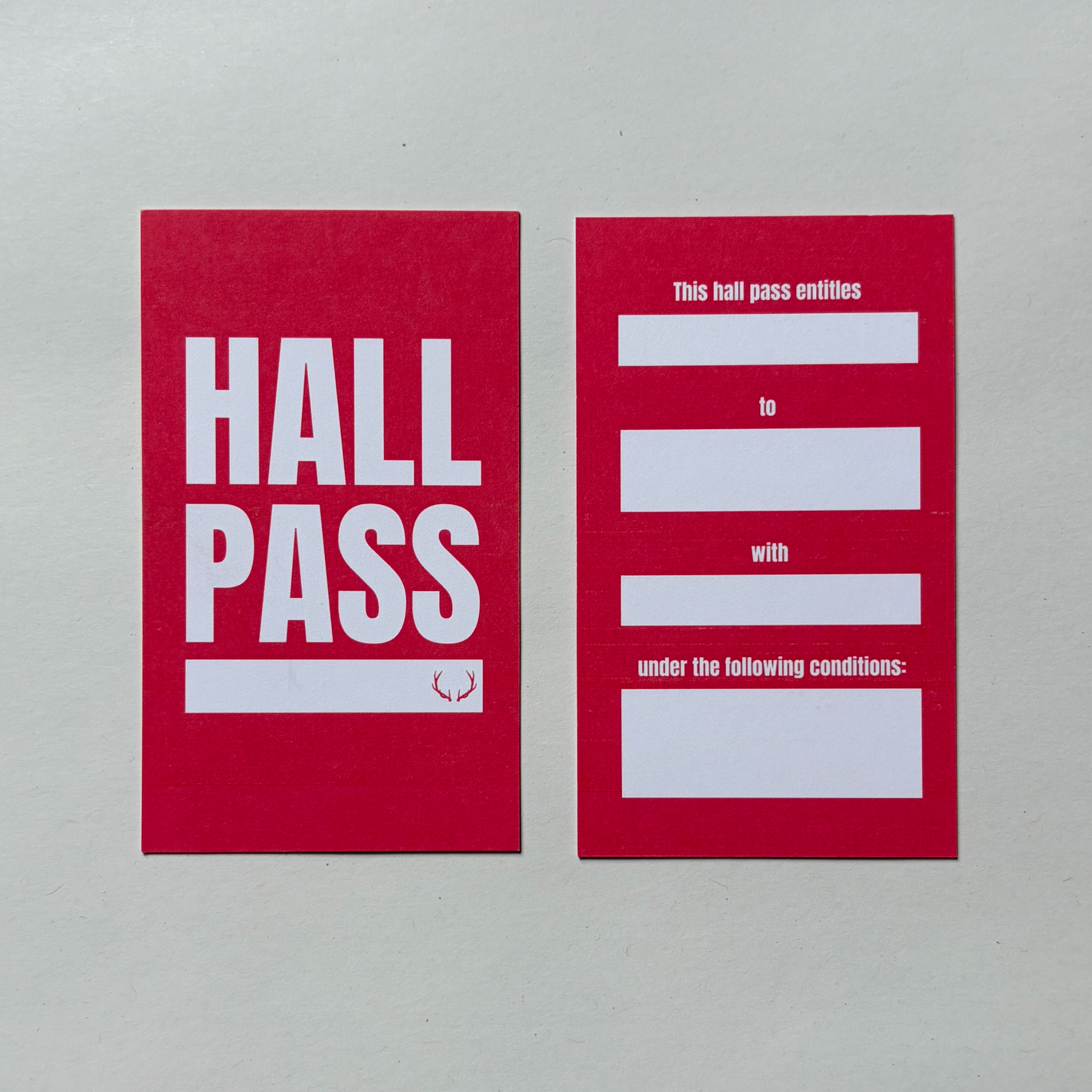 HALL PASS CARDS (PACK OF 6)
