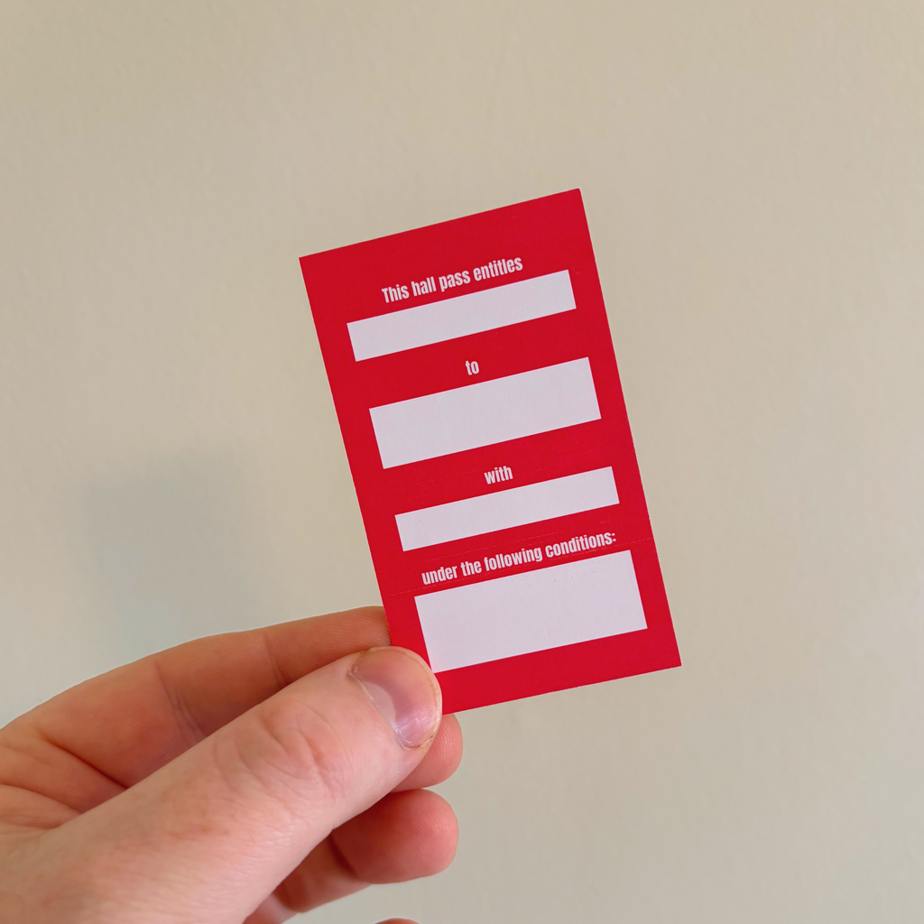 HALL PASS CARDS (PACK OF 6)